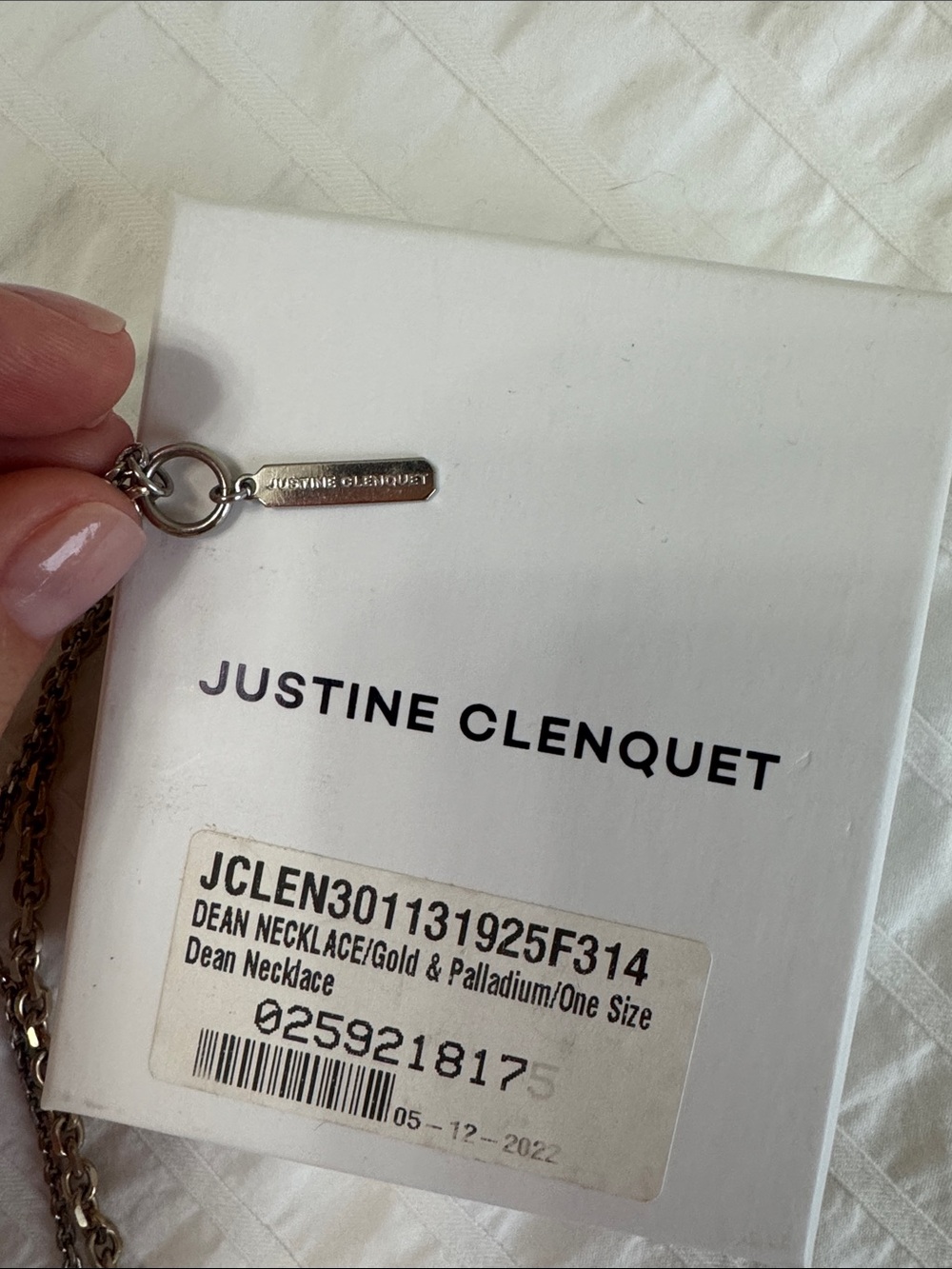 Justine Clenquet Two-Tone Pearl Drop Dean Necklace in Silver & Gold - Picture 5 of 5